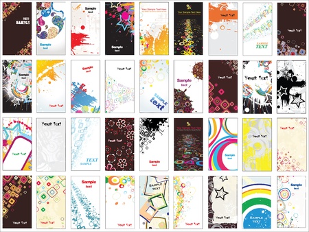 Set vertical business cards on different topicsのイラスト素材