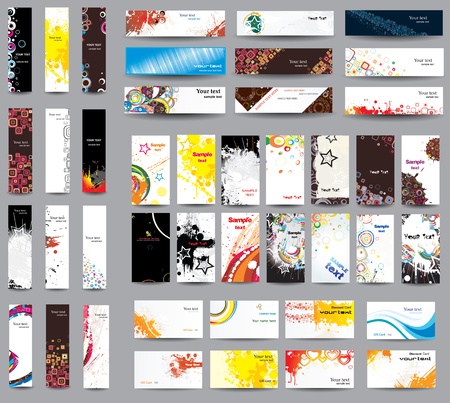 Mix collection banners and business cards のイラスト素材