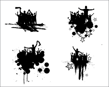 Set of silhouettes for sports championships and concertsのイラスト素材