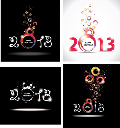 New year 2013  Set abstract posters のイラスト素材
