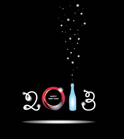 New year 2013 in black background  のイラスト素材