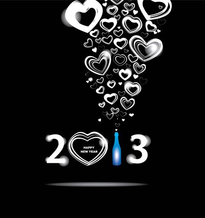 New year 2013 in black background  のイラスト素材