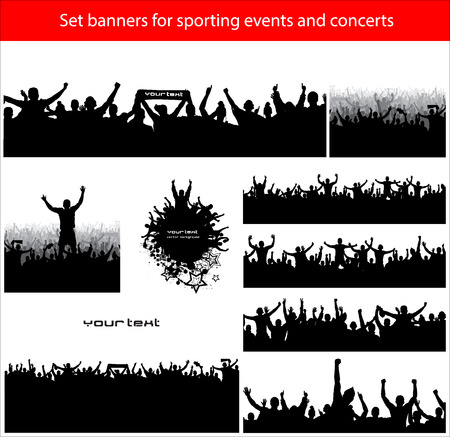 Collection banners for sporting events and concertsのイラスト素材