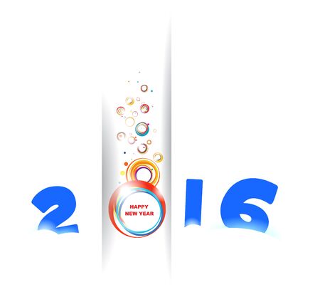 New year 2016 in white background. Abstract posterのイラスト素材