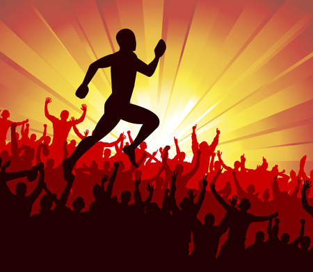 Silhouette of the runnerのイラスト素材