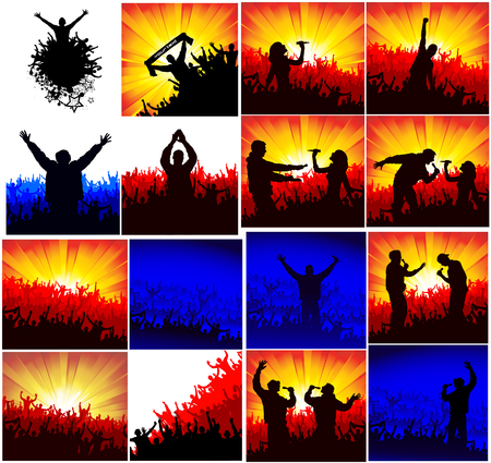 Posters for sports championships and music concertsのイラスト素材