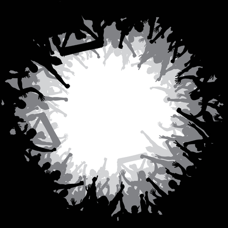 Advertising poster of people cheeringのイラスト素材