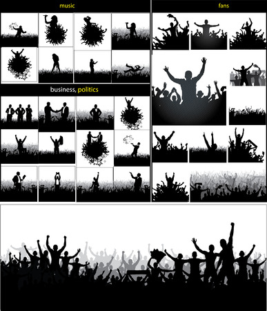 Set posters for sports championships, business, politics and concertsのイラスト素材