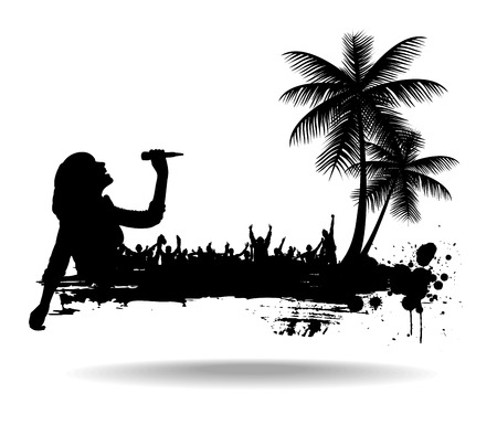 singing girlのイラスト素材