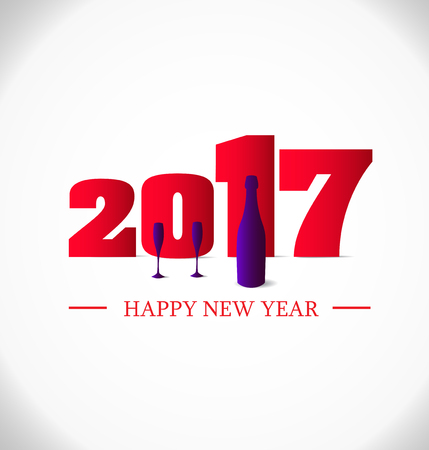 New year 2017 in white background. Abstract posterのイラスト素材