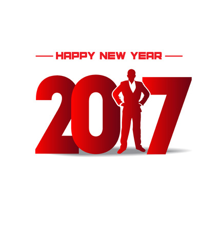 New year 2017 in white background.のイラスト素材