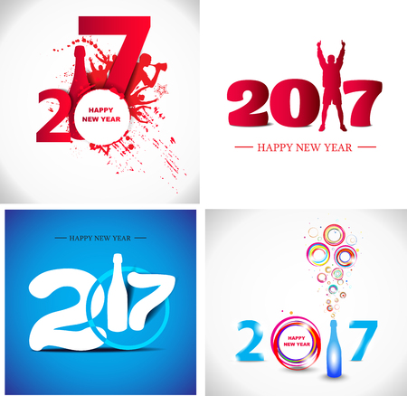 Happy New Year 2017 Abstract postersのイラスト素材