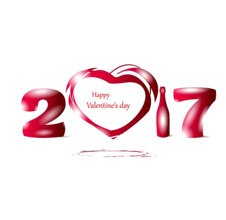 Happy New Year 2017 and Banner for the Valentine's day.のイラスト素材