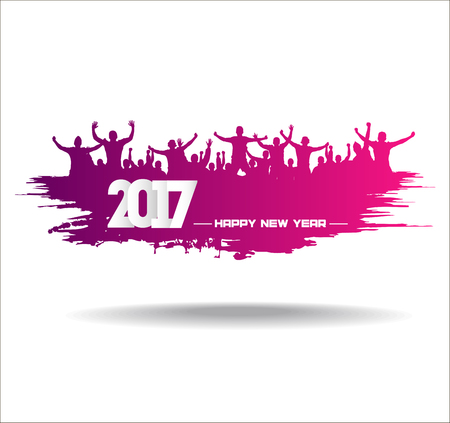 New year 2017. Clouds from the crowd.のイラスト素材