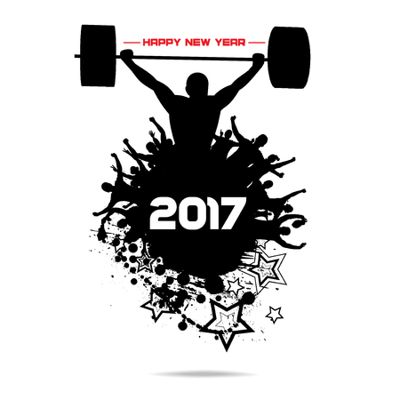 New year 2017. Clouds from the crowd.のイラスト素材