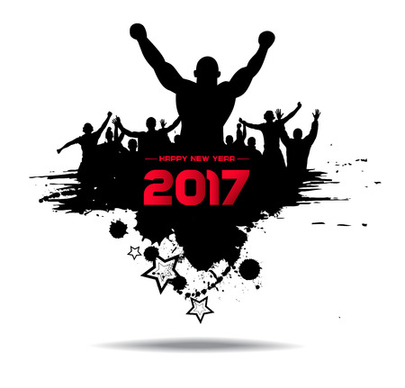 New year 2017. Clouds from the crowd.のイラスト素材