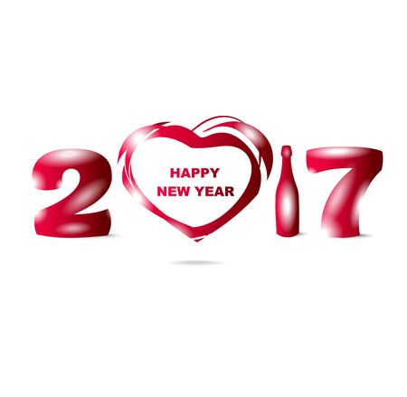 Happy New Year 2017 and Banner for the Valentine's day.のイラスト素材