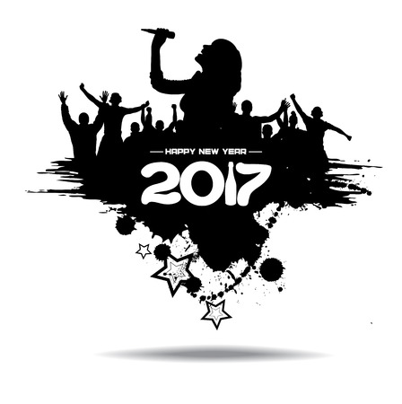 New year 2017. Clouds from the crowd.のイラスト素材