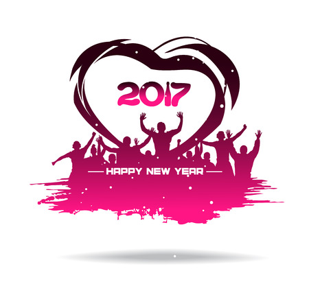 Happy New Year 2017 and Banner for the Valentine's day.のイラスト素材