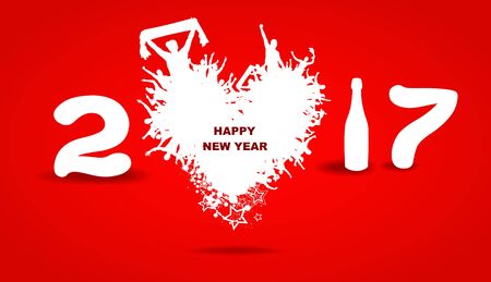 Happy New Year 2017 and Banner for the Valentine's day.のイラスト素材