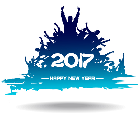 New year 2017. Clouds from the crowdのイラスト素材