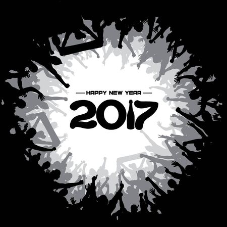 New year 2017. Clouds from the crowdのイラスト素材