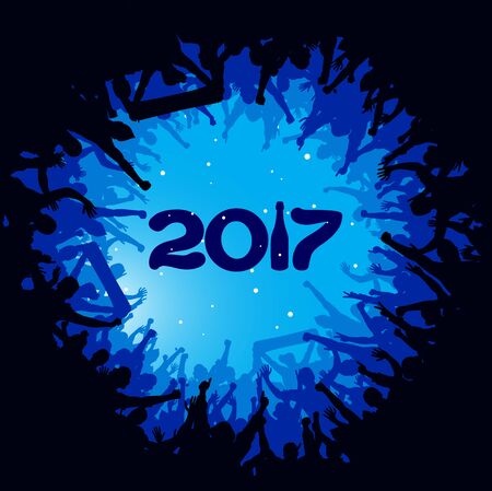 New year 2017. Clouds from the crowdのイラスト素材