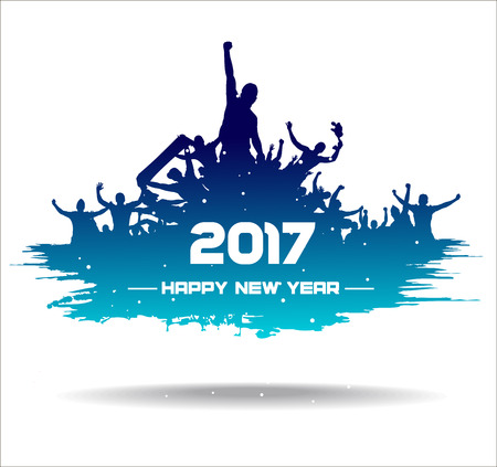 New year 2017. Clouds from the crowdのイラスト素材