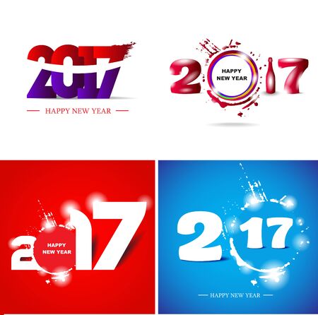 Happy New Year 2017 Abstract postersのイラスト素材
