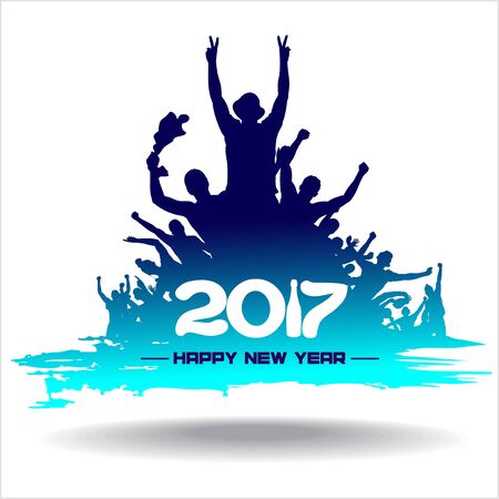 New year 2017. Clouds from the crowdのイラスト素材