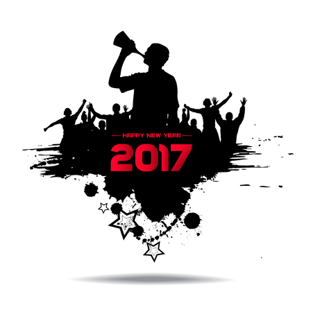 New year 2017. Clouds from the crowdのイラスト素材