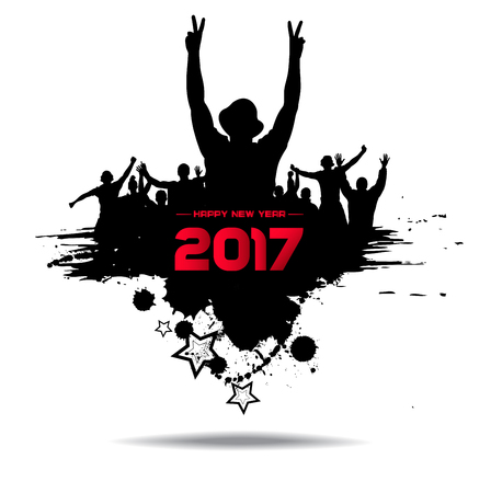 New year 2017. Clouds from the crowdのイラスト素材