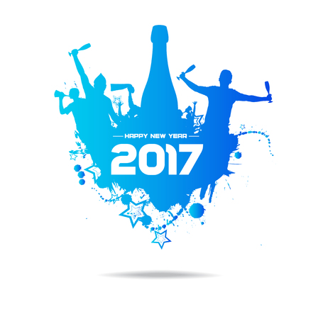 New year 2017. Clouds from the crowdのイラスト素材