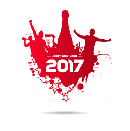 New year 2017. Clouds from the crowdのイラスト素材