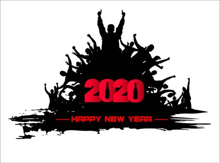 New year 2020. Clouds from the crowdのイラスト素材