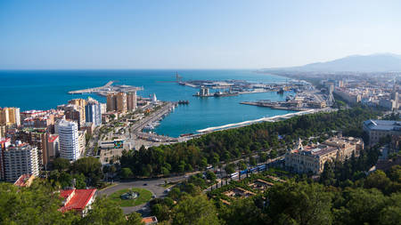 Views of Malaga from the castle of gibralfaroのeditorial素材