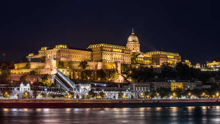 Buda Castle seen from the Danube river in Budapest, Hungaryのeditorial素材