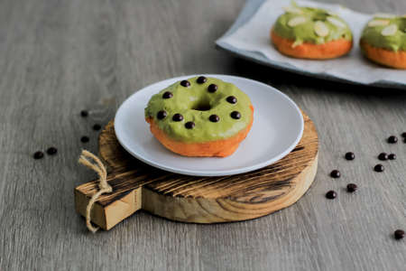 Donuts are sweet and high in carbohydrates. Sweet desserts.の写真素材