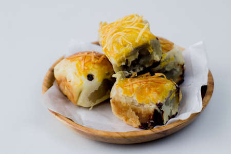 Banana Bolen or Banana Wrap with Puff Pastry, Bandung Specialty Food. Usually given cheese topping.