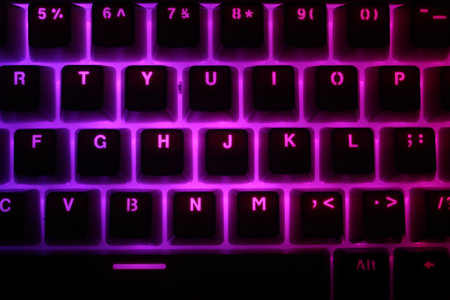 External computer keyboard with RGB backlight. Gaming and editing keyboards.