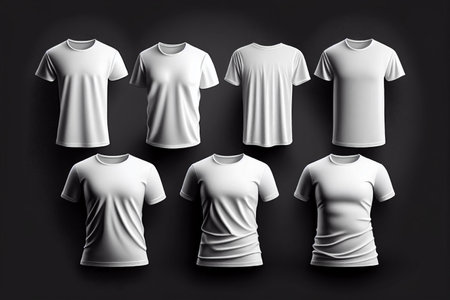 White t-shirt mockup on dark background. 3d rendering generative aiの素材