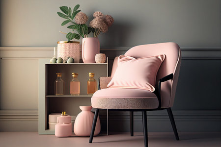 Black leather armchair isolated on black background. 3d render. generative aiの素材