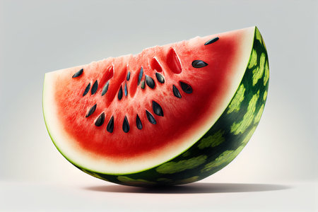 Watermelon isolated on a white background. 3d rendering illustration. generative aiの素材