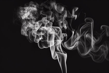 Abstract white smoke on black background. Copy space for your text. generative aiの素材