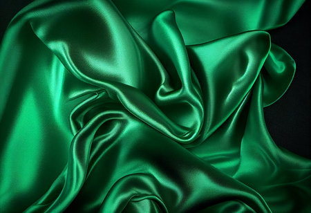 Smooth elegant green silk or satin texture can use as background generative aiの素材