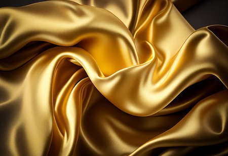 Golden silk or satin luxury cloth texture can use as abstract background. Luxurious background design generative aiの素材