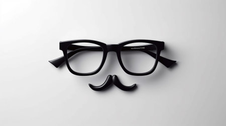 Happy father day. Glasses with a mustache on a white background. 3d rendering generative aiの素材