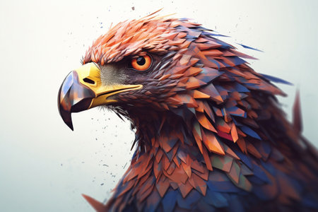 Eagle head with water splashes. 3d render illustration. generative aiの素材