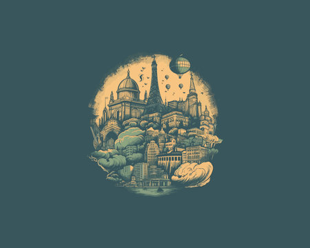 Slovenia City Skyline Silhouette. Vector Illustrationのイラスト素材