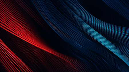 abstract blue and red lines background. 3d rendering toned imageの素材